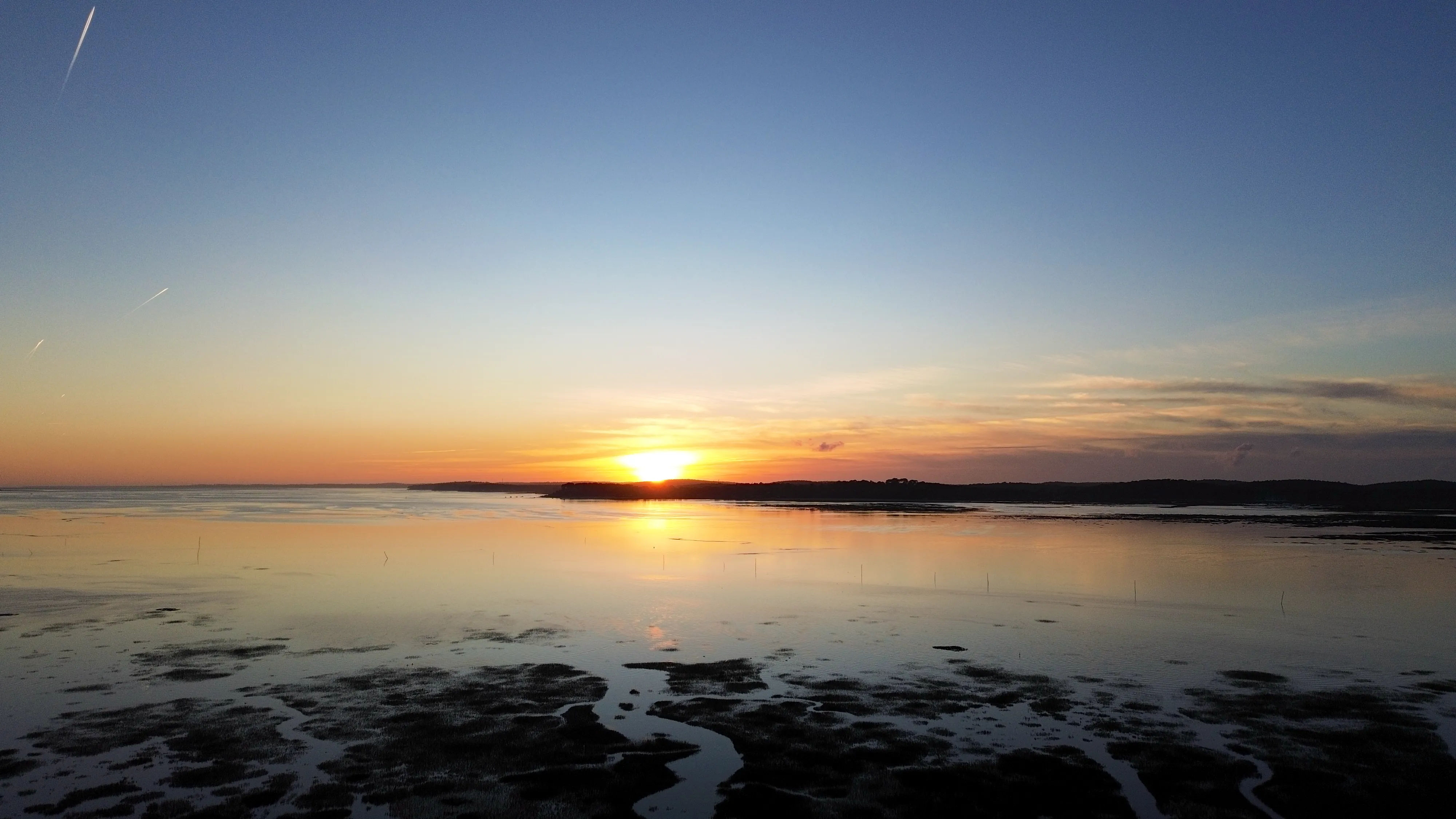 Photo aérienne du bassin d'Arcachon
